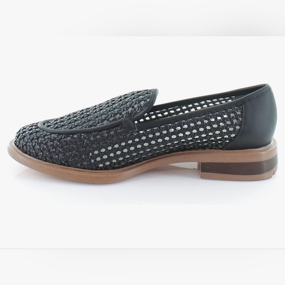 Franco Sarto Eda 2 Luxe Black Perforated slip on loafers Preppy Neutral Sz.8.5 - Picture 2 of 10